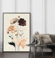 Plakat Miedziane kwiaty w salonie