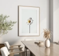 Plakat Biały kwiat w jadalni