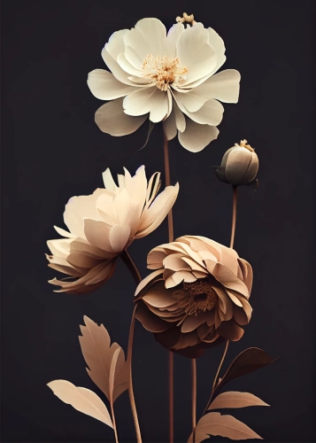 Plakat Złote kwiaty