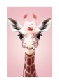 Plakat Żyrafa na różowym tle passe-partout