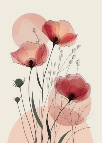 Plakat Kwiaty i koła I