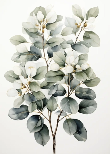 Plakat Zielone liście III