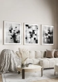 Tryptyk do salonu Czarno-białe warstwy