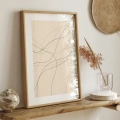 Plakat w ramie Linie na beżowym tle II