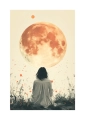 Plakat Ona i księżyc passe-partout