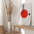 Plakat Bauhaus – czerwony akcent do salonu