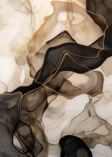 Plakat Rozlane akryle – brąz I