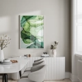 Plakat Rozlane akryle – zieleń II do jadalni
