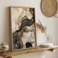 Plakat Rozlane akryle – brąz I w ramie