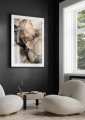Plakat Rozlane akryle – brąz II do salonu