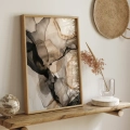 Plakat Rozlane akryle – brąz II w ramie