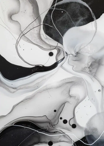 Plakat Rozlane akryle – szarość I