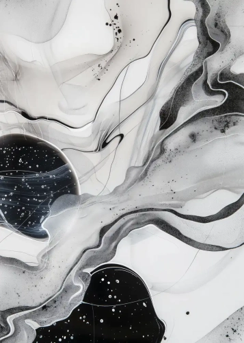 Plakat Rozlane akryle – szarość II