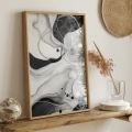 Plakat Rozlane akryle – szarość I w ramie
