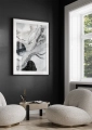 Plakat Rozlane akryle – szarość II do salonu