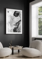 Plakat Rozlane akryle – szarość III do salonu