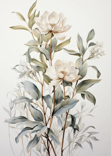 Plakat Zielone liście IV