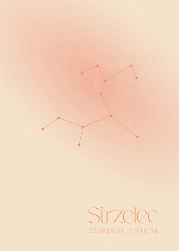 Plakat Znak zodiaku – Strzelec (pomarańczowy)