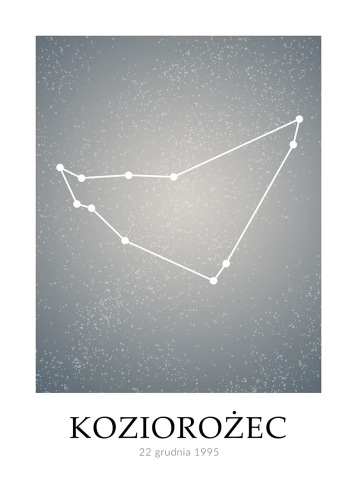 Plakat personalizowany – Znak zodiaku – Koziorożec (niebieski)