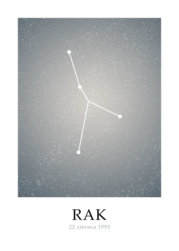 Plakat personalizowany – Znak zodiaku – Rak (niebieski)