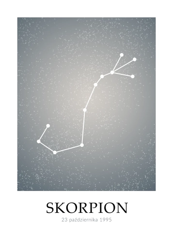 Plakat personalizowany – Znak zodiaku – Skorpion (niebieski)