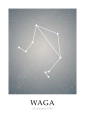 Plakat personalizowany – Znak zodiaku – Waga (niebieski)