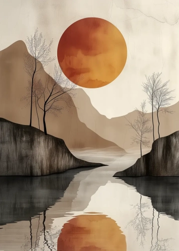 Plakat Beżowy krajobraz I