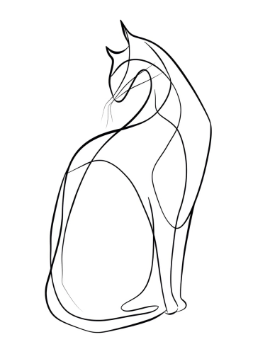 Plakat Kot line art