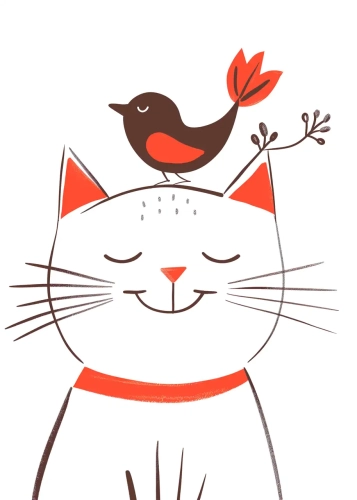 Plakat Fruwający przyjaciel kota II