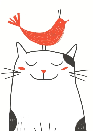 Plakat Fruwający przyjaciel kota VII