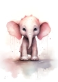 Plakat Różowy słonik I