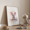 Plakat Różowy słonik I w ramie