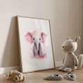 Plakat Różowy słonik II dla dzieci