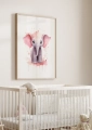 Plakat Różowy słonik II w ramie