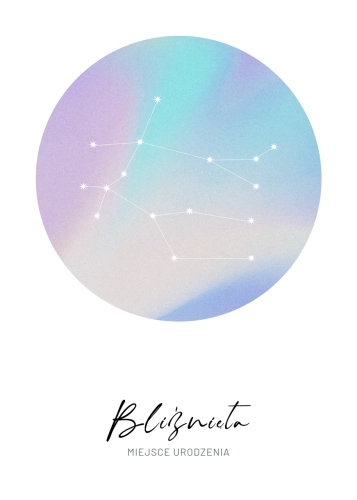 Plakat personalizowany – Znak zodiaku – Bliźnięta (gradient)