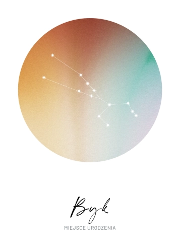 Plakat personalizowany – Znak zodiaku – Byk (gradient)