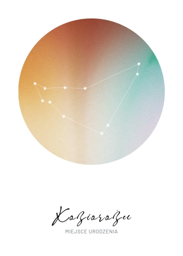 Plakat personalizowany – Znak zodiaku – Koziorożec (gradient)