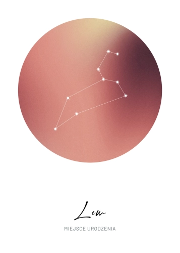 Plakat personalizowany – Znak zodiaku – Lew (gradient)