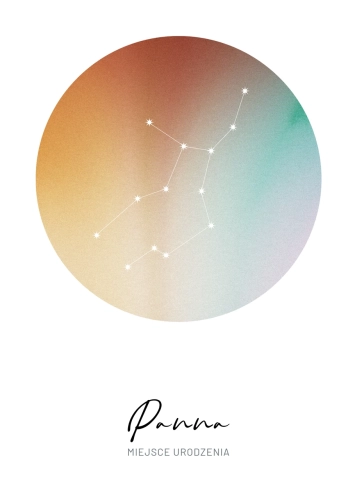 Plakat personalizowany – Znak zodiaku – Panna (gradient)