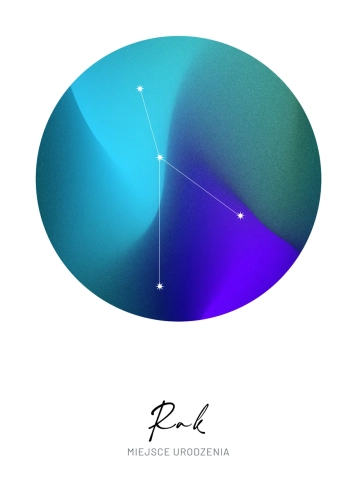Plakat personalizowany – Znak zodiaku – Rak (gradient)