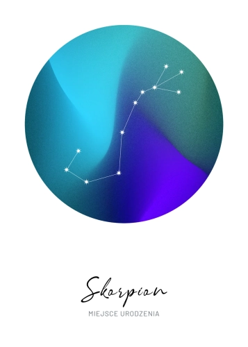 Plakat personalizowany – Znak zodiaku – Skorpion (gradient)