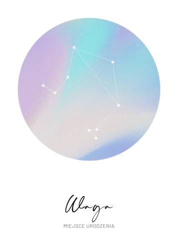 Plakat personalizowany – Znak zodiaku – Waga (gradient)