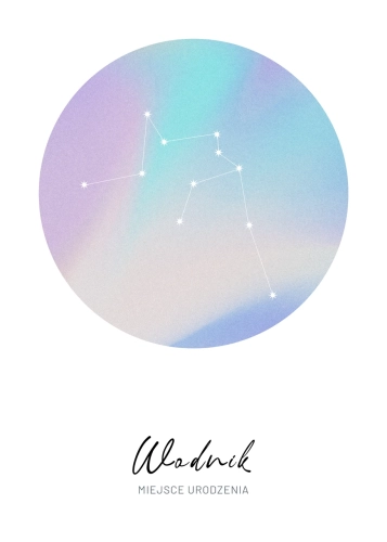 Plakat personalizowany – Znak zodiaku – Wodnik (gradient)
