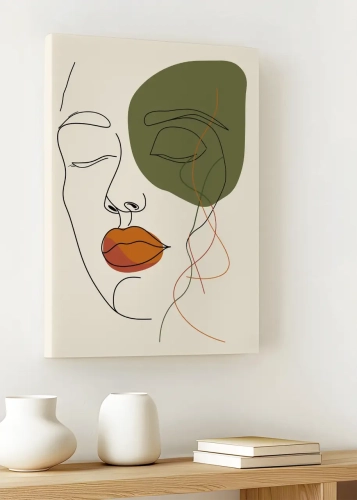 Obraz na płótnie Twarz line art I do sypialni
