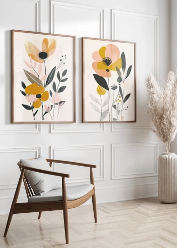 Dyptyk Pastelowy ogród II