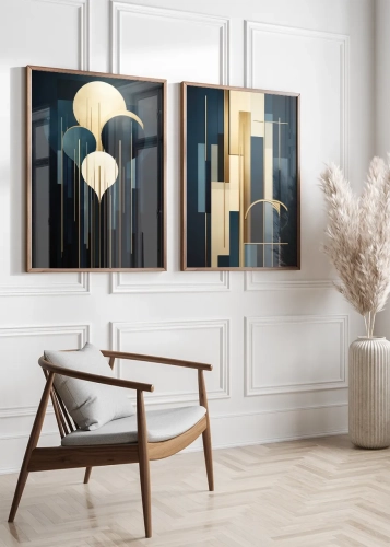 Dyptyk Granat art déco II