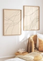 Dyptyk Linie na beżowym tle II