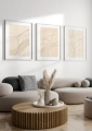 Tryptyk do salonu Linie na beżowym tle