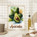 Plakat na blacie kuchennym Avocados I