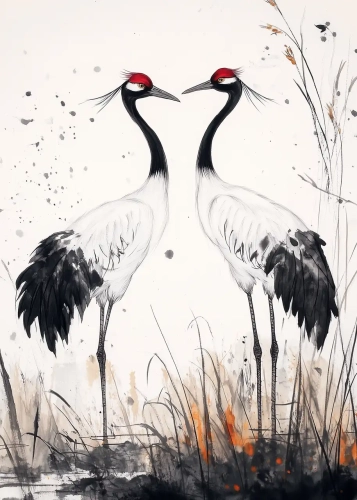 Plakat Dwa żurawie I